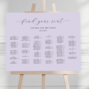 Chic Lavender Alphabetische Hochzeitskarte Poster