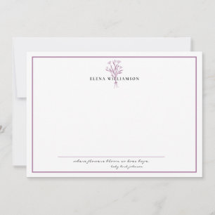 Chic Lavender Frame - Blume und Hoffnung Personali Mitteilungskarte