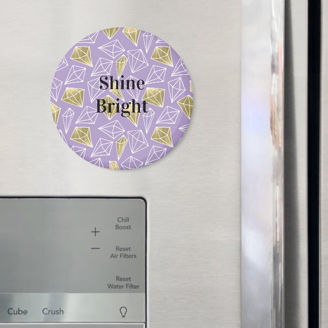 Chic Lavender Gold Diamonds Weihnachten Magnet (In Situ (Kühlschrank))