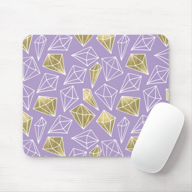 Chic Lavender Gold Diamonds Weihnachten Mousepad (Mit Mouse)