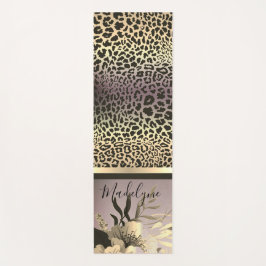 Chic Lavender Gold Leopard Safari Yogamatte
