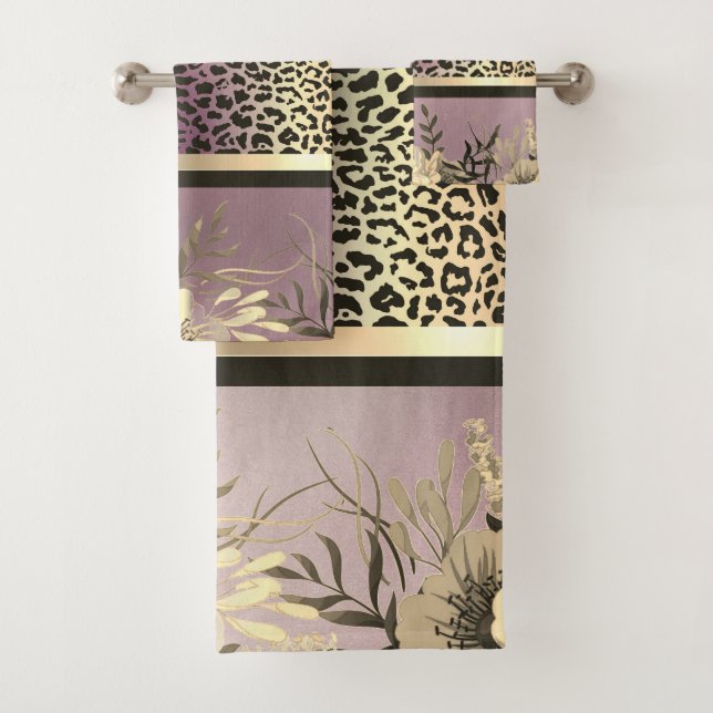 Chic Lavender Gold Safari Badhandtuch Set (Insitu)