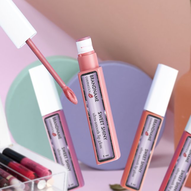 Chic Lavender Lila Foil Lip Gloss Glitterie Etiketten (Von Creator hochgeladen)