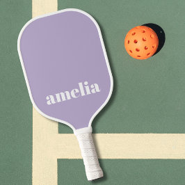 Chic Lavender Lila Monogram Pickleball Schläger