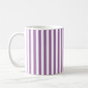 Chic Lavender Lila und weiß vertikal gestreift Kaffeetasse