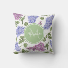 Chic Lavender Lilac Floral Pastell Green Monogram