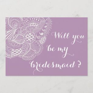 Chic Lavender Paisley wird meine Bridesmaid sein Einladung