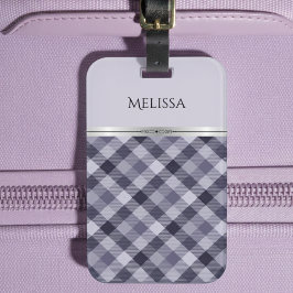 Chic Lavender Plaid Boutique Travel Accessory Gepäckanhänger