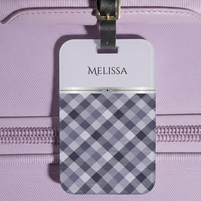 Chic Lavender Plaid Boutique Travel Accessory Gepäckanhänger (First class style, even for your suitcase)
