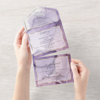 Chic Lavender Rose Abstrakt Tinte All In One Einladung