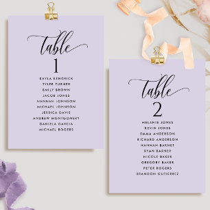 Chic Lavender Sitzplan Cards mit Gästennamen