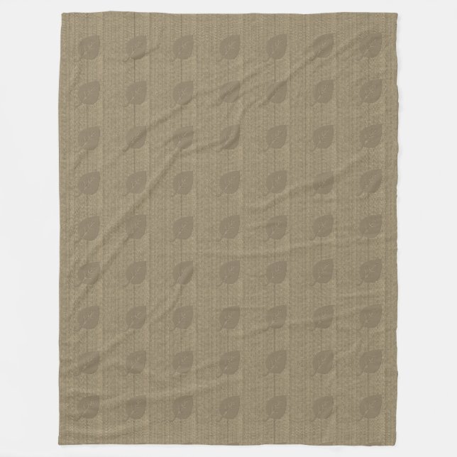 Chic Leaf Muster Fall Beige Brown Blanket Fleecedecke (Vorderseite)