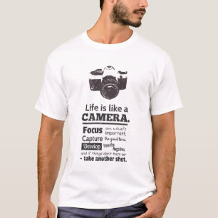 Chic Leben ist wie eine Kamera Zitat, Black Grunge T-Shirt