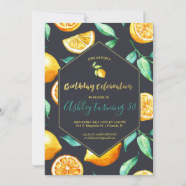 Chic Lemon Citrus Birthday Einladung
