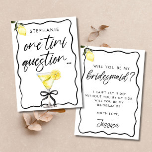 Chic Lemon Drop Martini Bridesmaid Vorschlagkarte