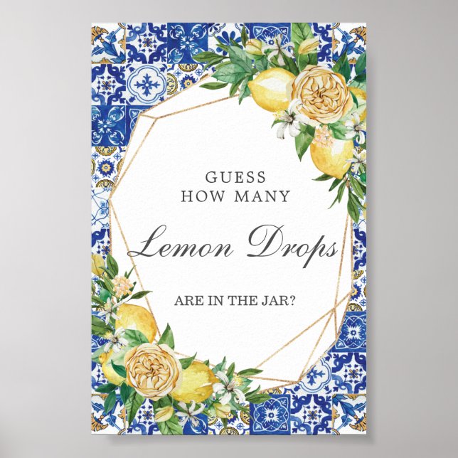 Chic Lemon Floral Guess Lemon tropft in Jar Game Poster (Vorne)