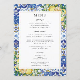 Chic Lemons Blumengrün Mosaic Wedding Menu Programm