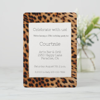 Chic Leopard Animal Birthday Einladung