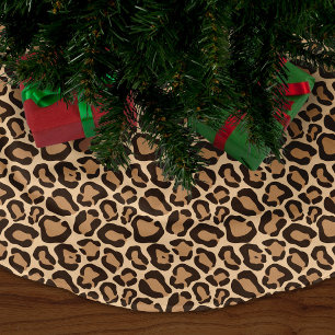 Chic Leopard Animal Print Fleece Weihnachtsbaumdecke