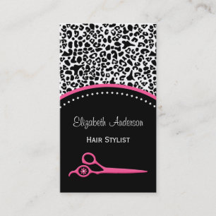 Chic-Leopard-Druck-Haar-Stylist und Visitenkarte