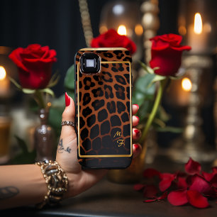 Chic Leopard Mit Monogramm drucken Case-Mate iPhone Hülle