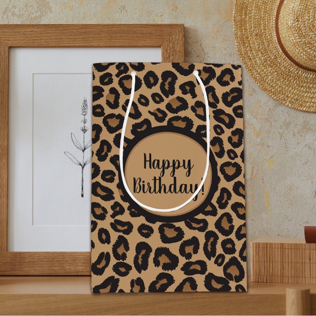 Chic Leopard Muster Geburtstag Mittlere Geschenktüte (Von Creator hochgeladen)