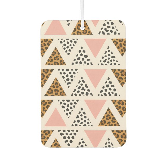 Chic Leopard & Pink Triangle Pattern Autolufterfrischer (Vorderseite)