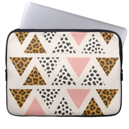 Chic Leopard & Pink Triangle Pattern Laptopschutzhülle