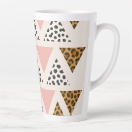 Chic Leopard & Pink Triangle Pattern Milchtasse