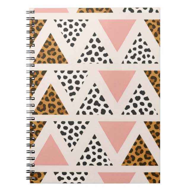 Chic Leopard & Pink Triangle Pattern Notizblock (Vorderseite)