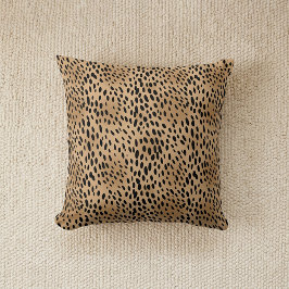 Chic Leopard Print Cheetah Spots Brown Black Kissen