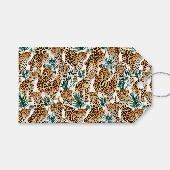Chic Leopard Print Geschenktasten - Stilvoll & tre Geschenkanhänger (Vorderseite (Horizontal))