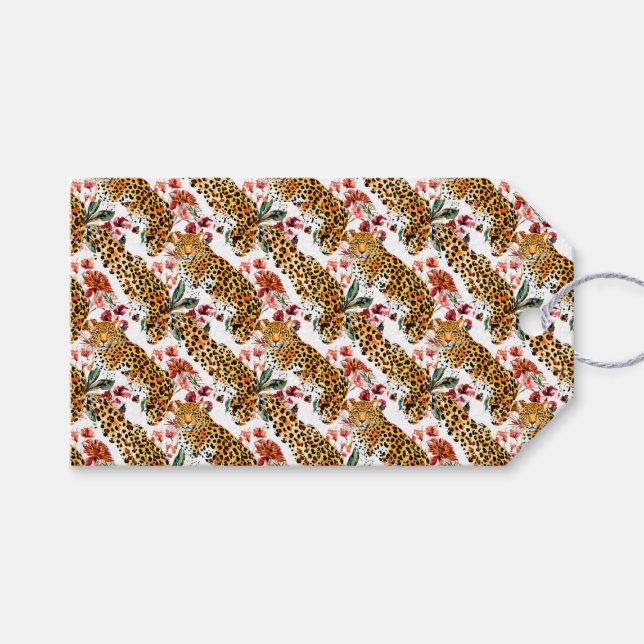 Chic Leopard Print Geschenktasten - Stilvoll & tre Geschenkanhänger (Vorderseite (Horizontal))