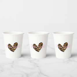 Chic Leopard Print Pappbecher