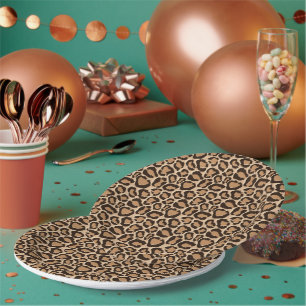 Chic Leopard Print Pappteller