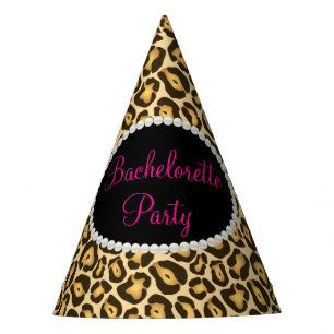 Chic Leopard Print Pearls, Junggeselinnen-Abschied Partyhütchen