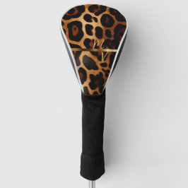 Chic Leopard Print und Gold Mit Monogramm Golf Headcover
