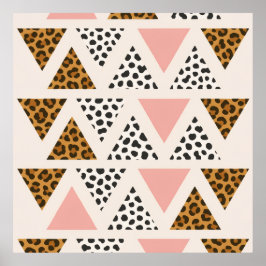 Chic Leopard- und Pink-Triangle-Muster Poster