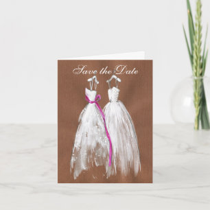 Chic Lesbian Gay Save the Date Notecard Ankündigung