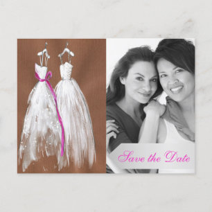 Chic-lesbische Foto-Save the Date Postkarte