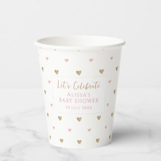 Chic Liebe Heart Baby Dusche Pappbecher