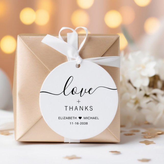 Chic Liebe und danke Hochzeit Geschenkanhänger (Von Creator hochgeladen)