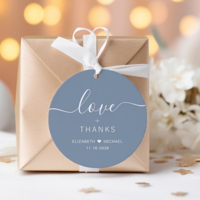 Chic Liebe und Dusty Blue Wedding Geschenkanhänger (Von Creator hochgeladen)