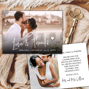 Chic Liebes- und Dankesschrift 2 Foto Schrift Hoch Dankeskarte