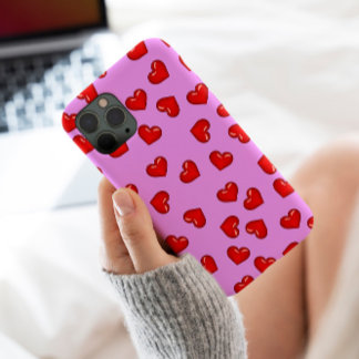 Chic Liebhaber Rotes Herzmuster auf elegante lila Case-Mate iPhone Hülle
