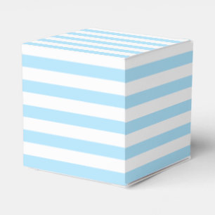 Chic Light Baby Blue und White Striping Geschenkschachtel