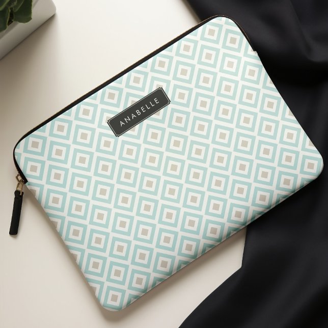 Chic Light Blue Diamonds Pattern Laptopschutzhülle (Von Creator hochgeladen)
