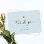 Chic Light Blue Modern Script Rose Gold Herz Dankeskarte<br><div class="desc">Dieses moderne,  schicke Rose goldenes Herz-Notizzettel mit handgeschriebenen Schriftzeichen neben Ihren Namen in eleganter Serifentypografie. Das ist die hellblaue Version.</div>