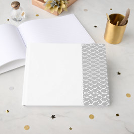 Chic Light Graue rechte, geflochtene Waves auf Wei Gästebuch