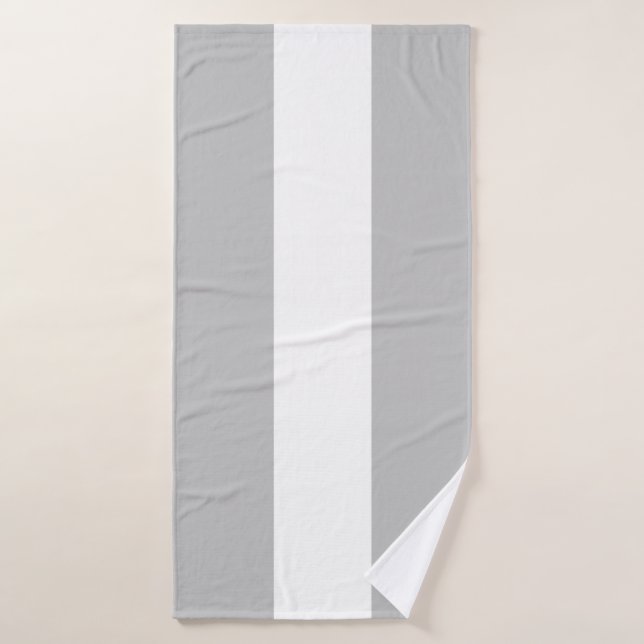 Chic Light Gray White Ship Form Nautical Stripes Badhandtuch Set (Badehandtuch)